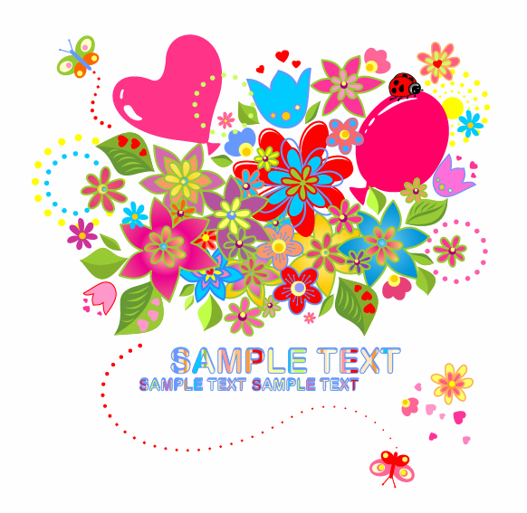free vector Vector Flowers and Butterfly